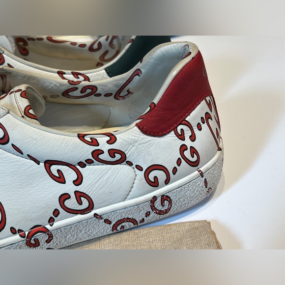 Gucci white ghost ace low sneakers 497094 - Picture 7 of 12